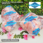 Mutton LEG BONELESS paha domba frozen Australia MIDFIELD half 1/2 cuts +/- 1.8 kg (price/kg)